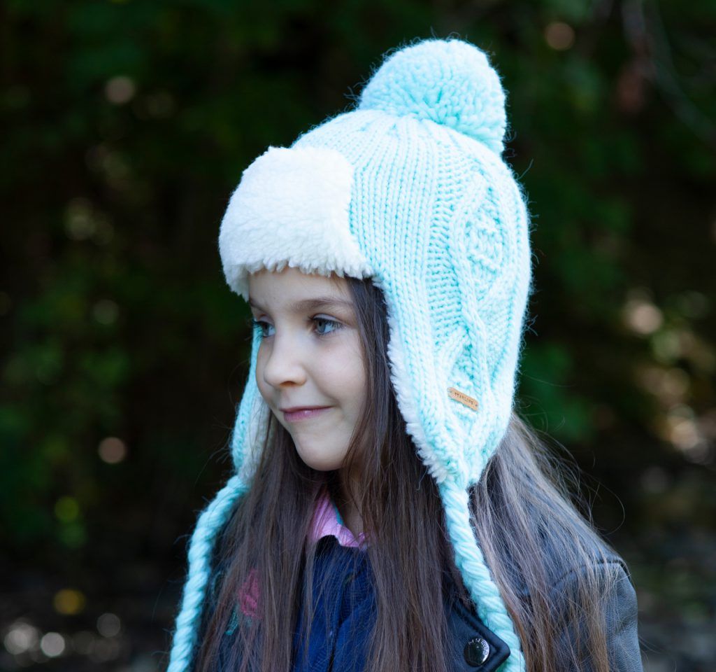 KIDS DUDUŚ – insulated children’s hat with fur on the ears, with a ...